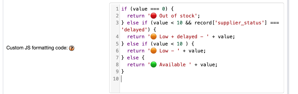 js formatting feature screenshot