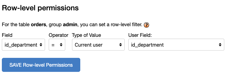 nocode rowlevel feature screenshot